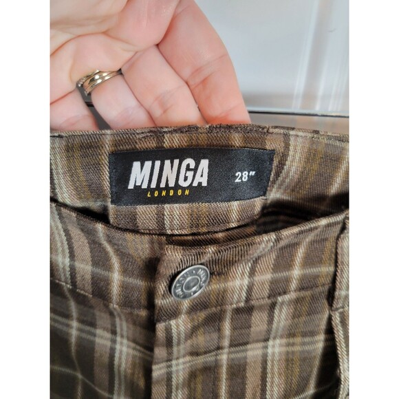 Minga London Plaid Wide Leg Cargo Pants Size 28 - Picture 4 of 9